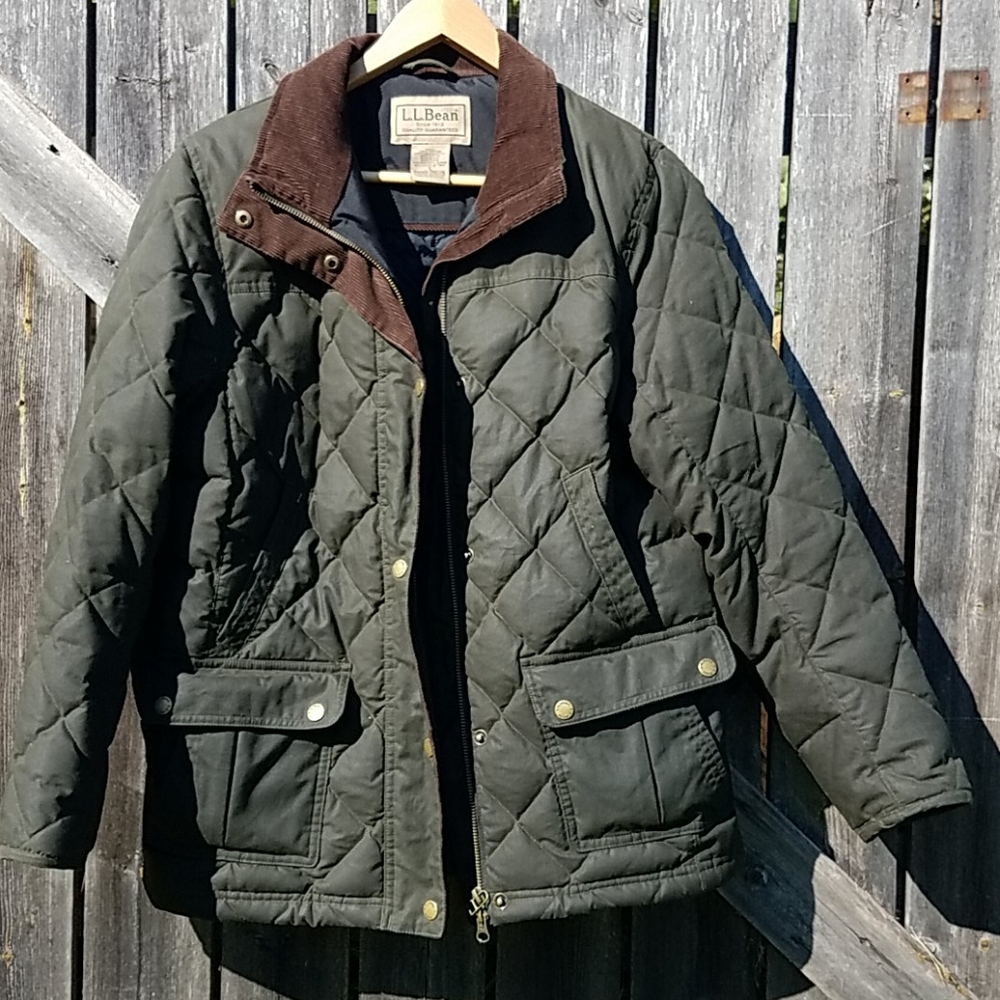 LL Bean Upcountry waxed cotton down jacket.